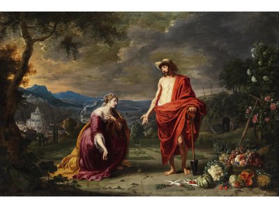 Jesus as a Gardener before the Kneeling Mary Magdalene by Guillam Forchondt